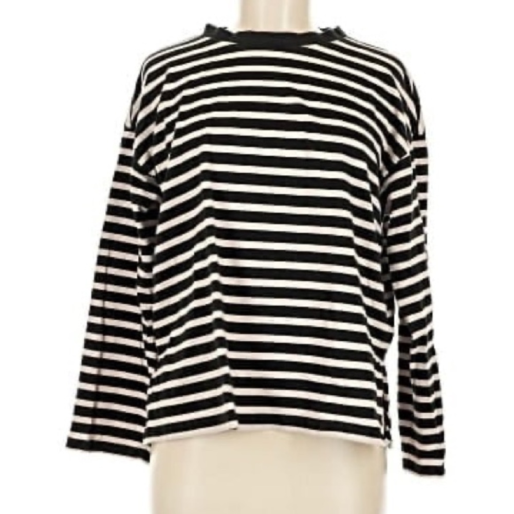 Black and White Striped Women's Top H&M